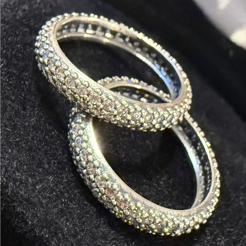 Pandora Sterling Silver Stackable Ring, Page Cz, … - image 3